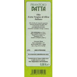 Olio extravergine di oliva Italiano - Batta - 500ml