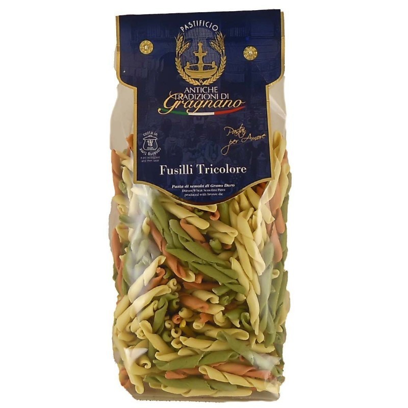 Fusilli Tricolore IGP Gragnano - Antiche Tradizioni - 500gr Fusilli Tricolore IGP Gragnano - Antiche Tradizioni - 500gr