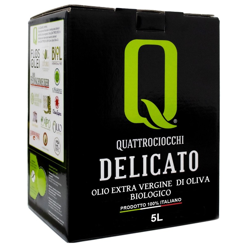 Olio extravergine Delicato Leccino Bio Bag in Box 5l Quattrociocchi Olio extravergine Delicato Leccino Bio Bag in Box 5l Quattrociocchi