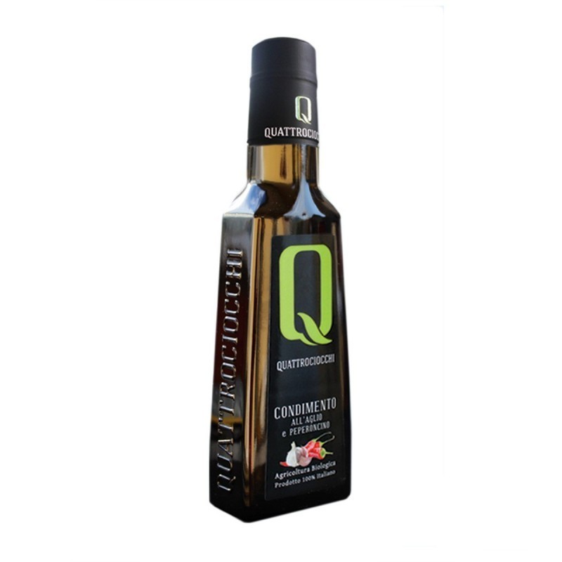 Condimento a base di Olio extravergine di oliva e Aglio e Peperoncino Bio - 250ml